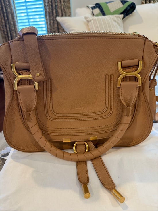 Chloe Handbags - Chloé Marcie Small Satchel Cognac Brown Leather Satchel with Gold Hardware